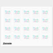 Thank You Glossy Ocean Pastel Text Vierkante Sticker (Vel)