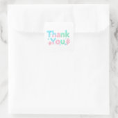 Thank You Glossy Ocean Pastel Text Vierkante Sticker (Tas)