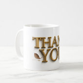 THANK YOU, gold-colored text, Koffiemok (Voorkant links)
