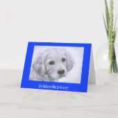 Thank You Golden Retriever Puppy Drawing Card Bedankkaart (Achterkant)