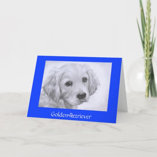 Thank You Golden Retriever Puppy Drawing Card Bedankkaart (Achterkant)