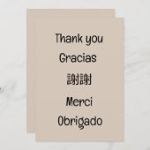 Thank you-Gracias-謝謝-Merci-Obrigado Blank Bedankkaart (Voorkant / Achterkant)
