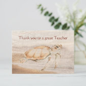 Thank you Great Teacher Fun Turtle Animal Bedankkaart (Staand voorkant)