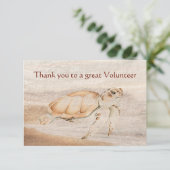 Thank you Great Volunteer Fun Turtle Animal Bedankkaart (Staand voorkant)