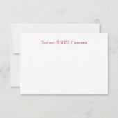 Thank you Great Volunteer Fun Turtle Animal Bedankkaart (Achterkant)