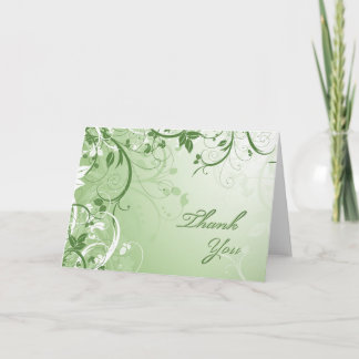 Thank You Green Floral Bedankkaart