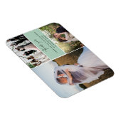 Thank You Green Three Photo Collage Wedding Magneet (Rechterzijde)