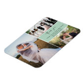 Thank You Green Three Photo Collage Wedding Magneet (Linkerzijde)