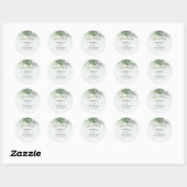 Thank You Green Tropical Wedding Favor Ronde Sticker (Vel)