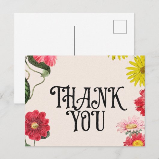 Thank You Greetings Briefkaart (Voorkant / Achterkant)