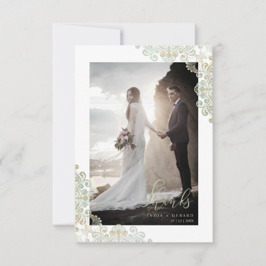 Thank You Guests Just Married Lace  Photo Wedding (Voorkant)