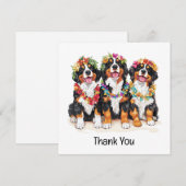Thank You Hawaiian Bernese Mountain Dogs Bedankkaart (Voorkant / Achterkant)