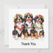Thank You Hawaiian Bernese Mountain Dogs Bedankkaart (Voorkant)