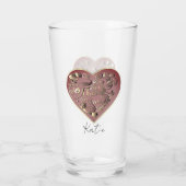 "Thank you" Heart Glass Cup Glas (Achterkant)
