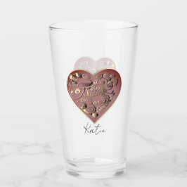 "Thank you" Heart Glass Cup Glas