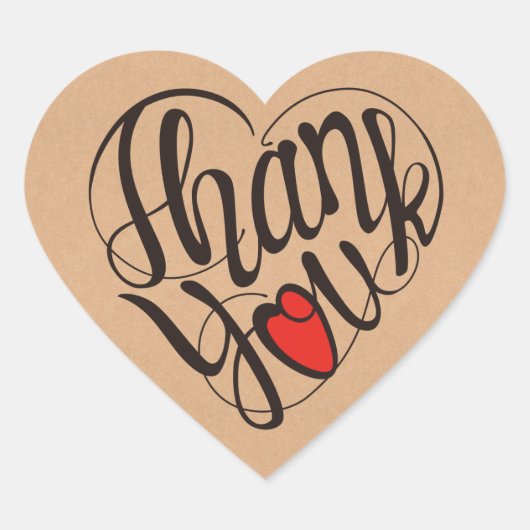 Thank you & heart in 17 langs as heart shapes hart sticker (Voorkant)
