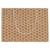 Thank you & heart in 44langs as BK ♡shaped pattern Groot Cadeauzakje (Voorkant)