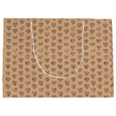 Thank you & heart in 44langs as BK ♡shaped pattern Groot Cadeauzakje (Achterkant)