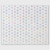 Thank you & heart in 44langs as ♡shaped DC pattern Cadeaupapier (Vlak)