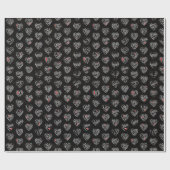 Thank you & heart in 44langs as WH ♡shaped pattern Cadeaupapier (Vlak)