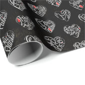 Thank you & heart in 44langs as WH ♡shaped pattern Cadeaupapier (Rol Hoek)