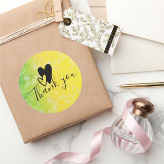 Thank you Heart Love  Ronde Sticker