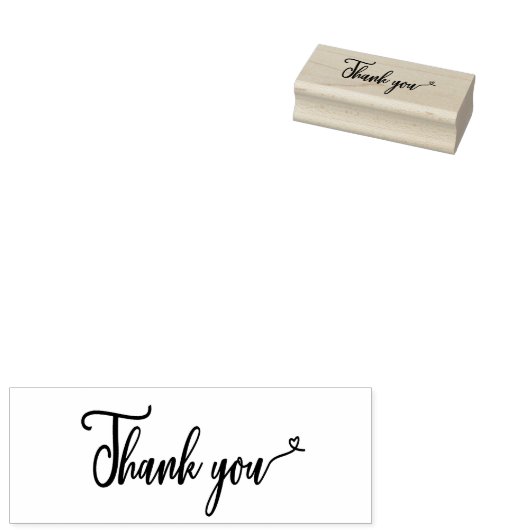 Thank you - heart rubberstempel (Gestempeld)
