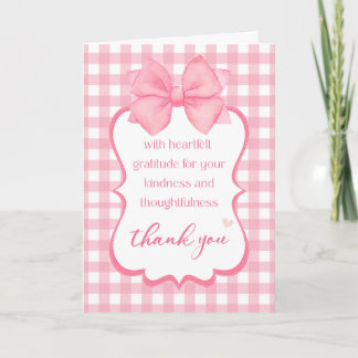 Thank You | Heartfelt Gratitude Pretty Pink Bow Kaart