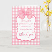 Thank You | Heartfelt Gratitude Pretty Pink Bow Kaart (Gele Bloem)
