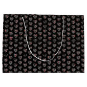 Thank you & hearts 44langs as WH♡shaped pattern Groot Cadeauzakje (Achterkant)