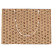 Thank you & hearts in 44langs as BK♡shaped pattern Groot Cadeauzakje (Voorkant)