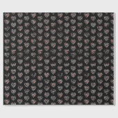 Thank you & hearts in 44langs as WH♡shaped pattern Cadeaupapier (Vlak)