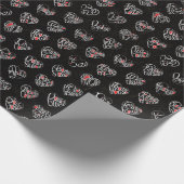 Thank you & hearts in 44langs as WH♡shaped pattern Cadeaupapier (Hoek)