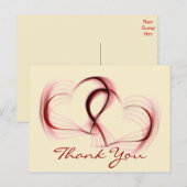 Thank You Hearts Pink & Red Greeting Postcard Briefkaart (Voorkant / Achterkant)