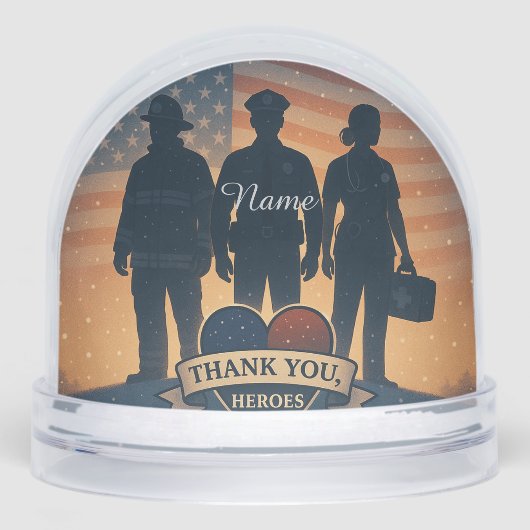 "Thank You, Heroes" First Responder Snow Globe Sneeuwbol (Voorkant)