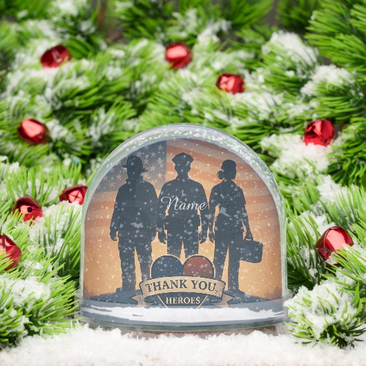 "Thank You, Heroes" First Responder Snow Globe Sneeuwbol (Kerstmis)