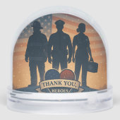"Thank You, Heroes" First Responder Snow Globe Sneeuwbol (Achterkant)