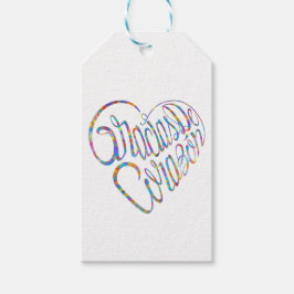 Thank you in 17 langs as heart shapes cadeaulabel