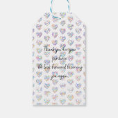 Thank you in 17 langs as heart shapes cadeaulabel (Achterkant)