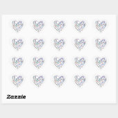 Thank you in 17 langs as heart shapes hart sticker (Vel)