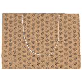 Thank you in 44langs as black heart shaped pattern groot cadeauzakje (Achterkant)