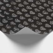 Thank you in 44langs as white heart shaped pattern cadeaupapier (Hoek)