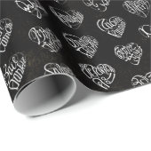 Thank you in 44langs as white heart shaped pattern cadeaupapier (Rol Hoek)