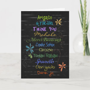 Thank You in foreign languages Bedankkaart