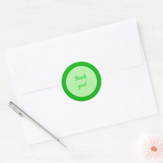 Thank you in Green Circle Stickers (Envelop)