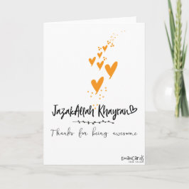 Thank You - JazakAllah with hearts Kaart