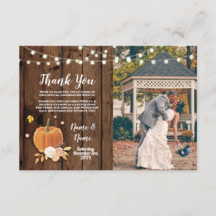 Thank You Kaart Foto Pompoen Lichten Hout