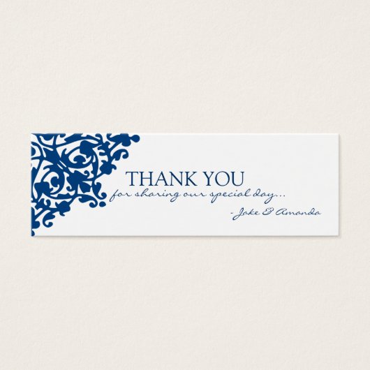 Thank You kaarten | DANK U-whiteblue Mini Visitekaartjes (Voorkant)