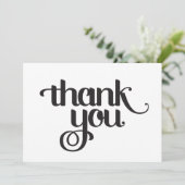 Thank You kaarten: Zwart op wit Bedankkaart (Staand voorkant)