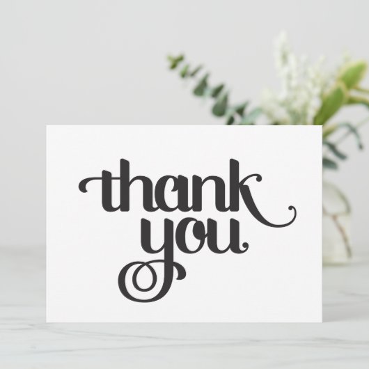 Thank You kaarten: Zwart op wit Bedankkaart (Staand voorkant)
